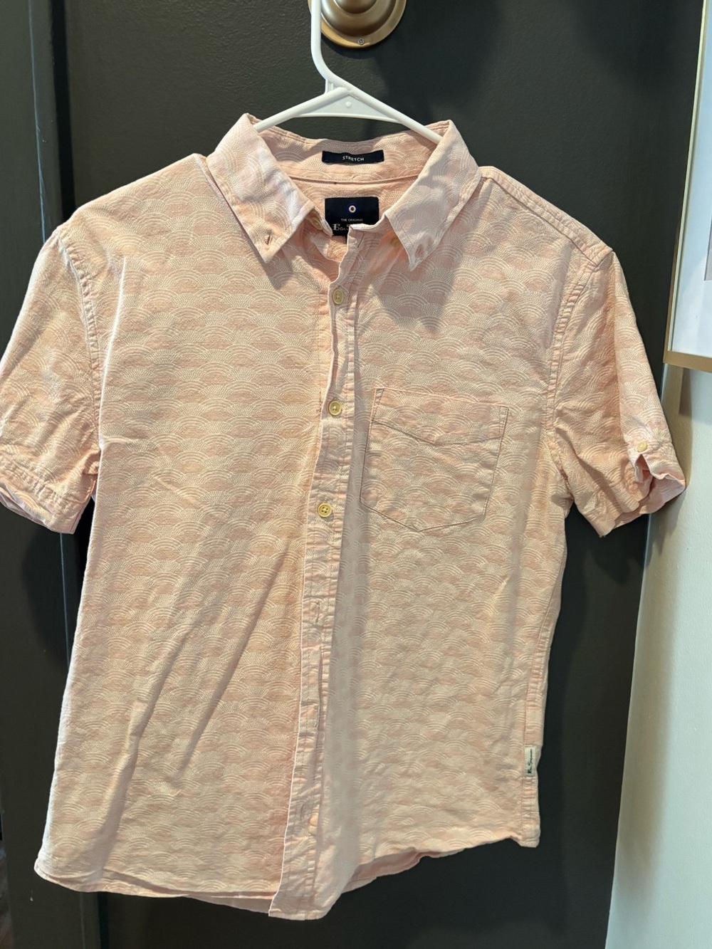 Ben Sherman Light Pink Short-Sleeve Button-Down Shirt